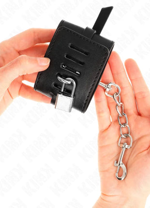 KINK - DELUXE HANDGELENKFESSELN MIT VERRIEGELUNG SCHWARZ VERSTELLBAR 14,5-21 CM X 6 CM