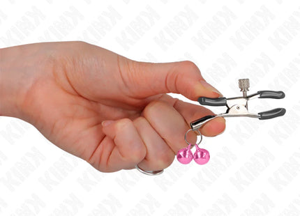 KINK - DOPPELGLÖCKCHEN-NIPPELKLAMMER ROSA 6 CM