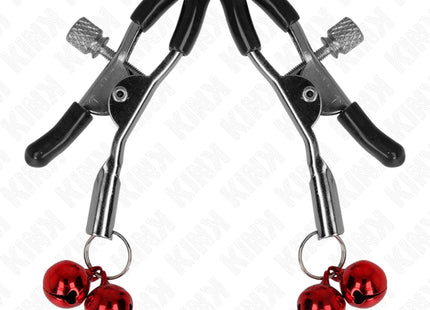 KINK - DOPPELTE GLOCKEN-NIPPELKLAMMERE ROT 6 CM