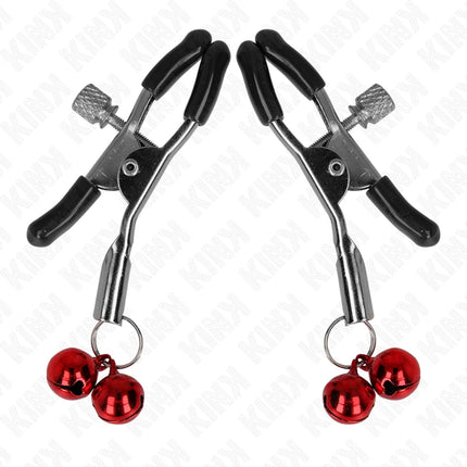 KINK - DOPPELTE GLOCKEN-NIPPELKLAMMERE ROT 6 CM