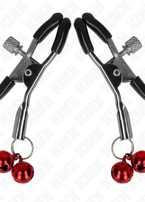 KINK - DOPPELTE GLOCKEN-NIPPELKLAMMERE ROT 6 CM