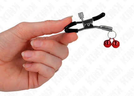 KINK - DOPPELTE GLOCKEN-NIPPELKLAMMERE ROT 6 CM