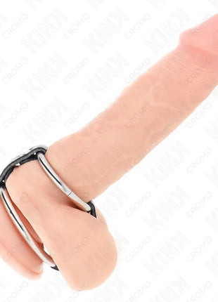 KINK - DOPPELTER PENISRING 3,8 CM BIS 5 CM DURCH LEDER VERBUNDEN