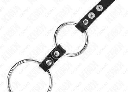 KINK - DOPPELTER PENISRING 3,8 CM BIS 5 CM DURCH LEDER VERBUNDEN