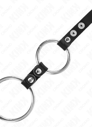 KINK - DOPPELTER PENISRING 3,8 CM BIS 5 CM DURCH LEDER VERBUNDEN
