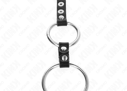 KINK - DOPPELTER PENISRING 3,8 CM BIS 5 CM DURCH LEDER VERBUNDEN