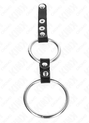 KINK - DOPPELTER PENISRING 3,8 CM BIS 5 CM DURCH LEDER VERBUNDEN