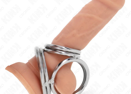 KINK - DREIFACH CHROM METALL PENISRING 3,8 CM BIS 5 CM MODELL 1