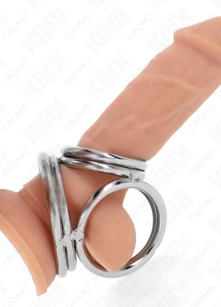 KINK - DREIFACH CHROM METALL PENISRING 3,8 CM BIS 5 CM MODELL 1