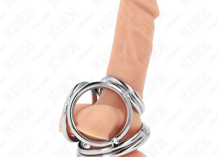 KINK - DREIFACH CHROM METALL PENISRING 3,8 CM BIS 5 CM MODELL 1