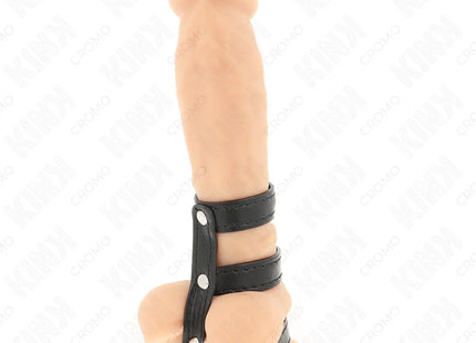 KINK - DREIFACH LEDER PENISRING MIT DRUCKVERSCHLUSS