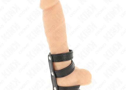 KINK - DREIFACH LEDER PENISRING MIT DRUCKVERSCHLUSS