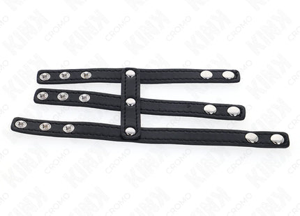 KINK - DREIFACH LEDER PENISRING MIT DRUCKVERSCHLUSS