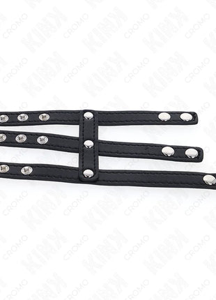 KINK - DREIFACH LEDER PENISRING MIT DRUCKVERSCHLUSS