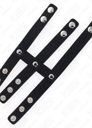 KINK - DREIFACH LEDER PENISRING MIT DRUCKVERSCHLUSS