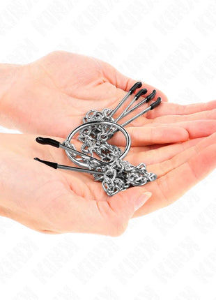 KINK - DREIFACH NIPPEL- UND KLITZISKLEMMEN MIT KETTE MODELL 1