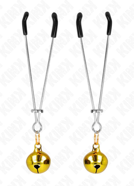 KINK - DÜNNE GLOCKEN-NIPPELKLAMMERN GOLD 7 CM