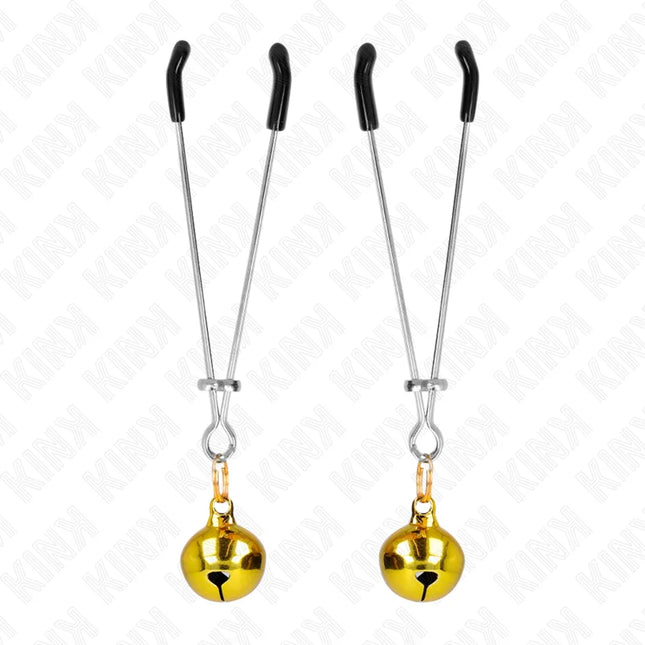 KINK - DÜNNE GLOCKEN-NIPPELKLAMMERN GOLD 7 CM