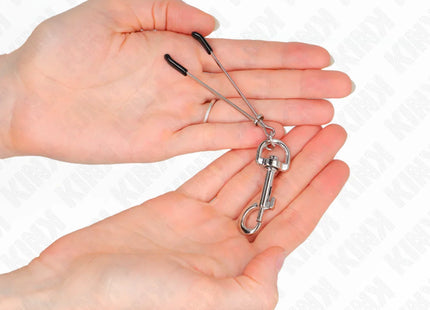 KINK - DÜNNE HAKEN-NIPPELKLAMMERE SILBER 7 CM