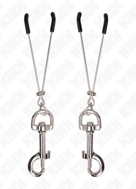 KINK - DÜNNE HAKEN-NIPPELKLAMMERE SILBER 7 CM