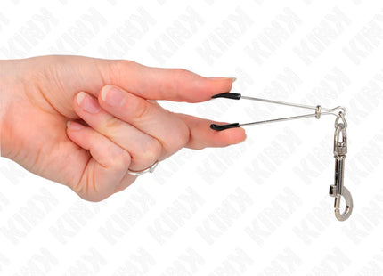 KINK - DÜNNE HAKEN-NIPPELKLAMMERE SILBER 7 CM