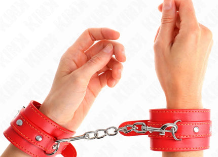 KINK - DÜNNE HANDGELENKSFESSELN ROT VERSTELLBAR 21-33 CM