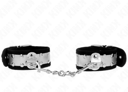 KINK - DÜNNE HANDGELENKSFESSELN SCHWARZ/SILBER 30 X 4 CM