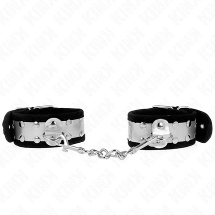 KINK - DÜNNE HANDGELENKSFESSELN SCHWARZ/SILBER 30 X 4 CM