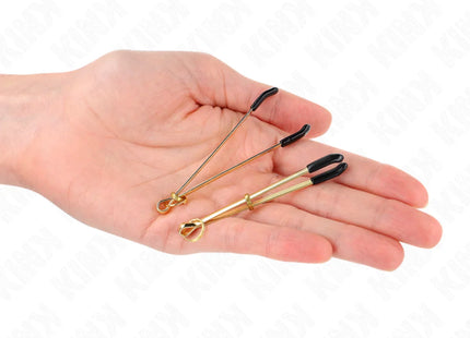 KINK - DÜNNE NIPPELKLEMMEN GOLD 7 CM
