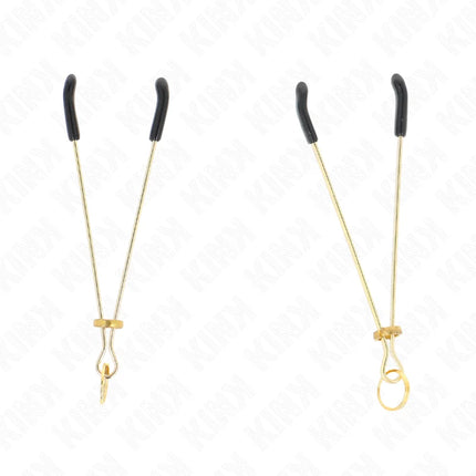 KINK - DÜNNE NIPPELKLEMMEN GOLD 7 CM