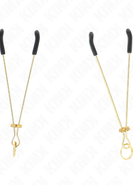 KINK - DÜNNE NIPPELKLEMMEN GOLD 7 CM
