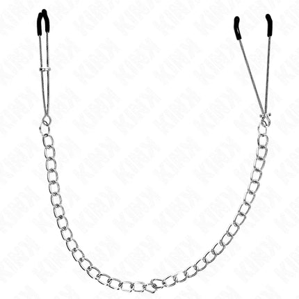 KINK - DÜNNE NIPPELKLEMMEN MIT DICKER KETTE 30 CM