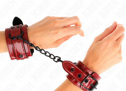 KINK - DUNKELROTE HANDGELENKMANSCHETTEN 23 X 5 CM