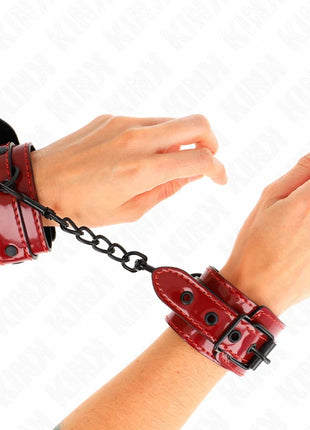 KINK - DUNKELROTE HANDGELENKMANSCHETTEN 23 X 5 CM