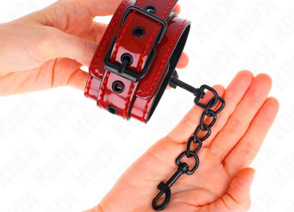 KINK - DUNKELROTE HANDGELENKMANSCHETTEN 23 X 5 CM