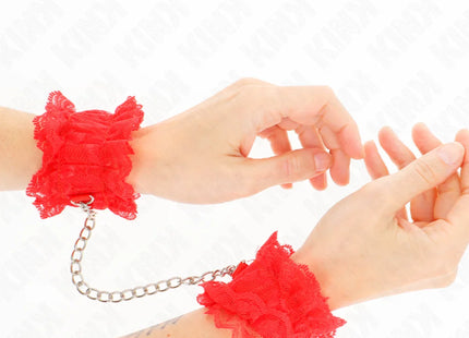 KINK - ELASTISCHE HANDGELENKSFESSELN AUS SPITZE ROT