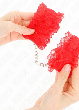 KINK - ELASTISCHE HANDGELENKSFESSELN AUS SPITZE ROT