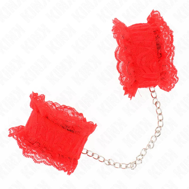 KINK - ELASTISCHE HANDGELENKSFESSELN AUS SPITZE ROT