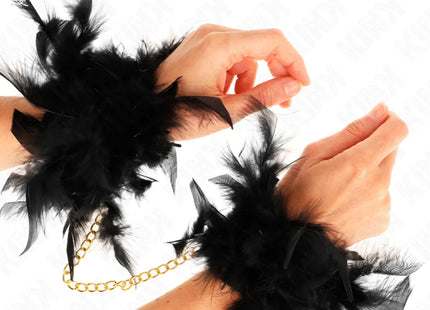 KINK - FEDERHANDMANSCHETTEN MIT GOLDKETTE MODELL 1