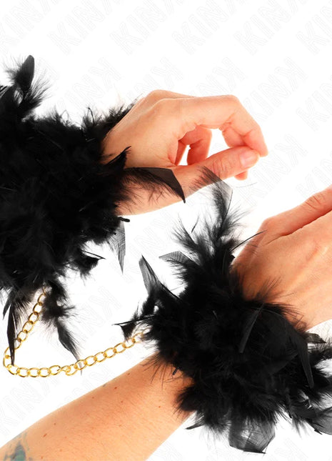 KINK - FEDERHANDMANSCHETTEN MIT GOLDKETTE MODELL 1