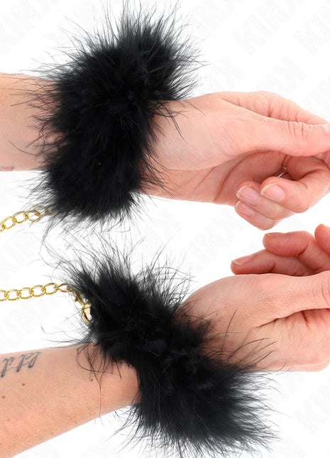 KINK - FEDERHANDMANSCHETTEN MIT GOLDKETTE MODELL