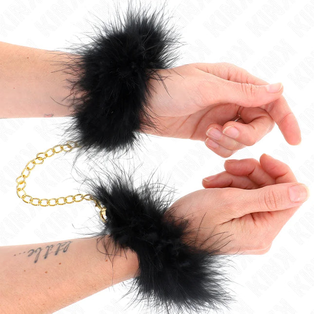 KINK - FEDERHANDMANSCHETTEN MIT GOLDKETTE MODELL