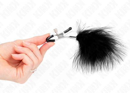 KINK - FEDERNIPPENKLEMME SCHWARZ 7 CM