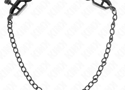 KINK - FLACHE KETTE NIPPELKLEMMEN SCHWARZ 30 CM