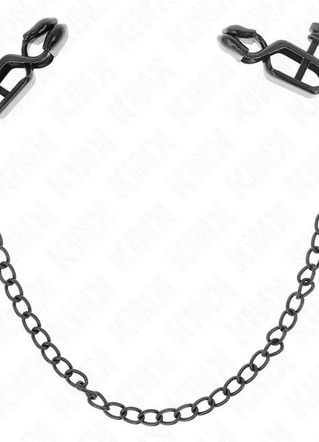 KINK - FLACHE KETTE NIPPELKLEMMEN SCHWARZ 30 CM
