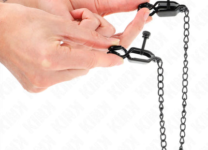 KINK - FLACHE KETTE NIPPELKLEMMEN SCHWARZ 30 CM