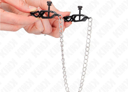 KINK - FLACHE KETTE NIPPELKLEMMEN SILBER 30 CM