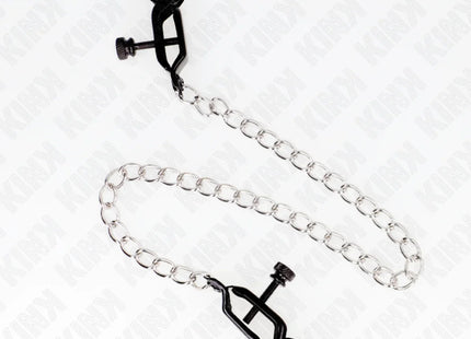 KINK - FLACHE KETTE NIPPELKLEMMEN SILBER 30 CM
