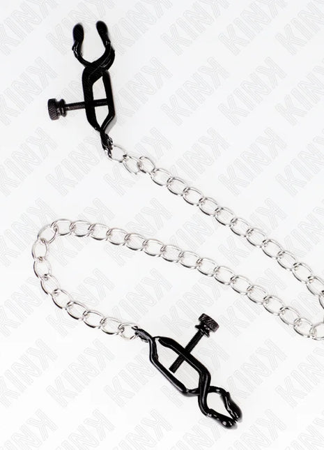 KINK - FLACHE KETTE NIPPELKLEMMEN SILBER 30 CM