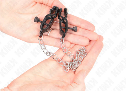 KINK - FLACHE KETTE NIPPELKLEMMEN SILBER 30 CM